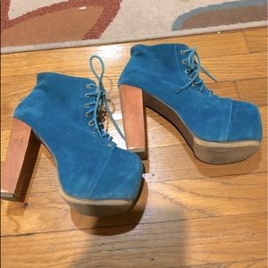 Turquoise suede Jeffrey Campbell Litas size 6